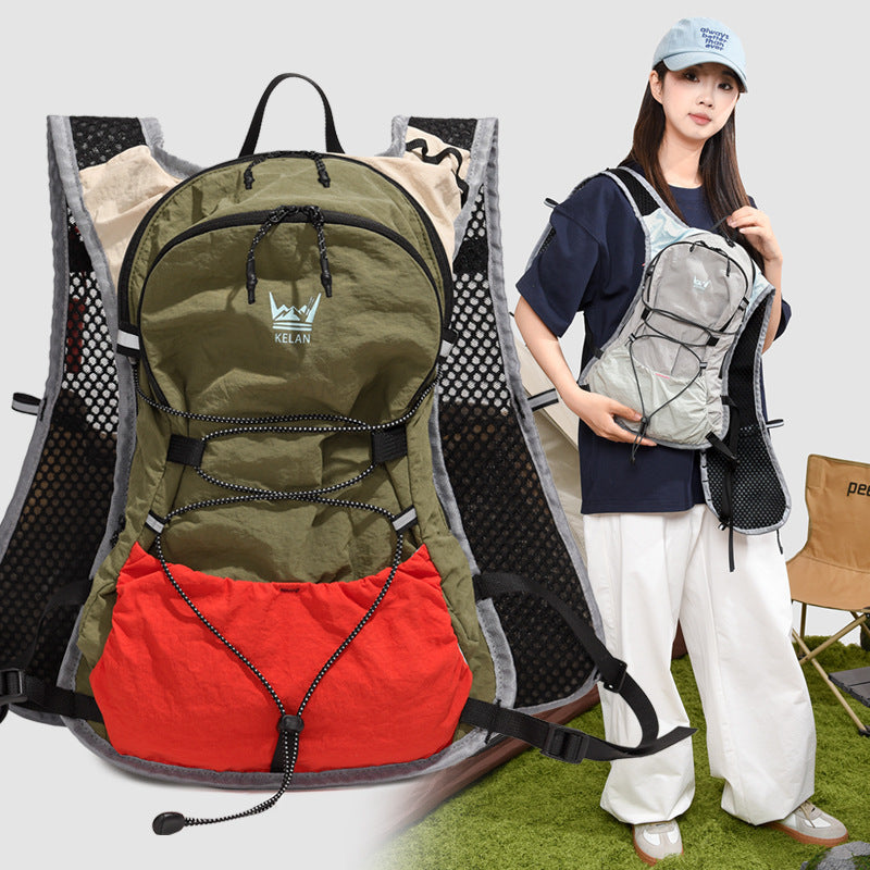 Lightweight Waterproof Outdoor Hiking Backpack Large Capacity Travel Bag in Bean Paste Powder