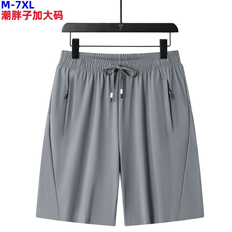 Men's Plus Size Nylon Ice Silk Shorts – Quick-Dry Casual Fit