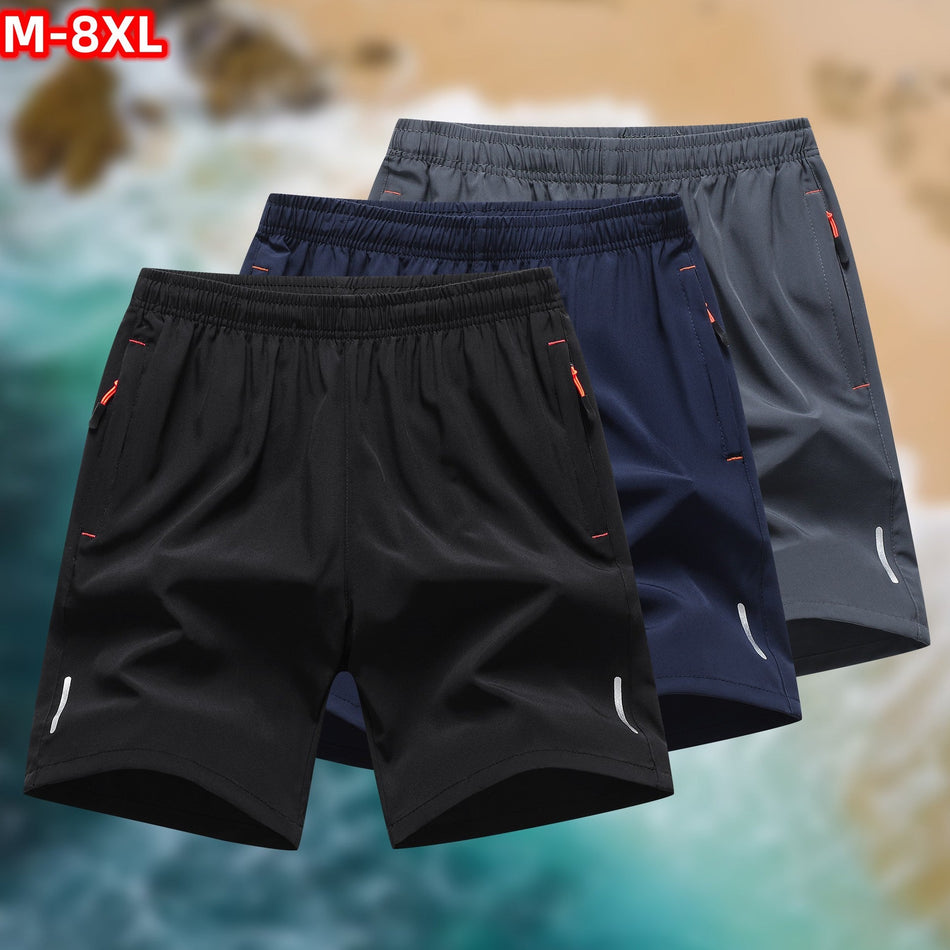 Men's Plus Size Ice Silk Shorts – Quick-Dry Breathable Fit