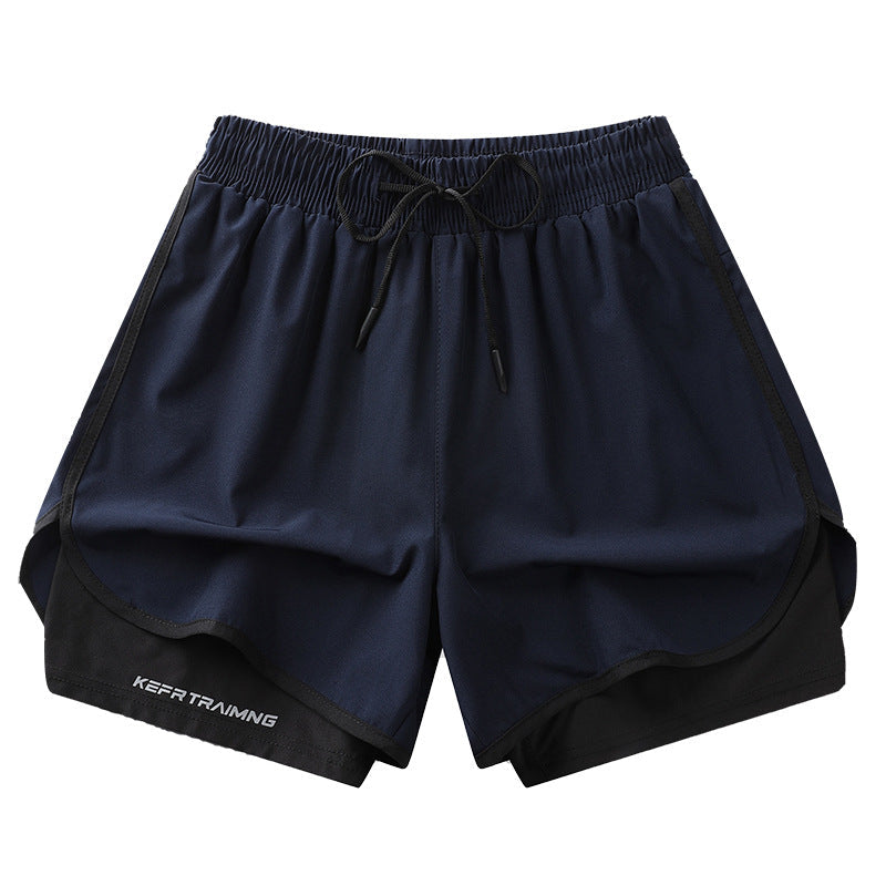 Men's Faux Two-Piece Sports Shorts – Lightweight Active Fit