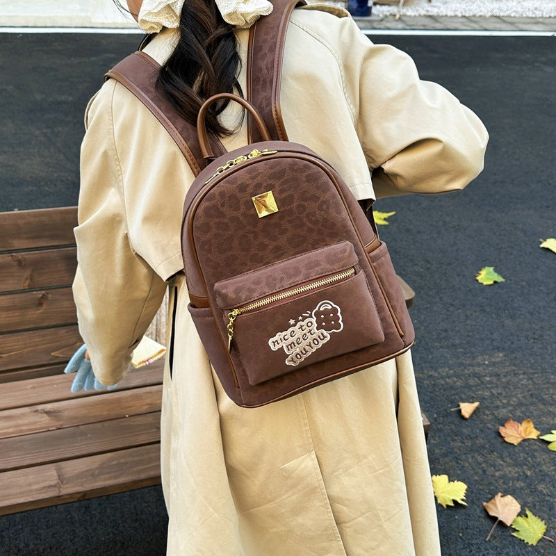 Luxury Small Backpack for Women Retro School Bag