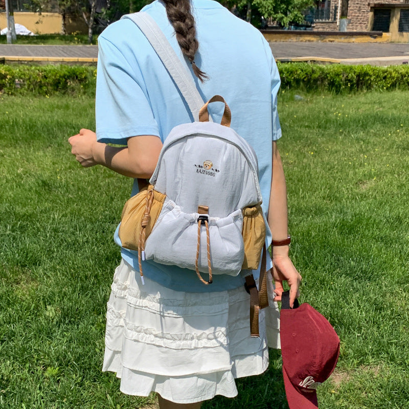 Contrast Color Preppy Style Backpack for Women