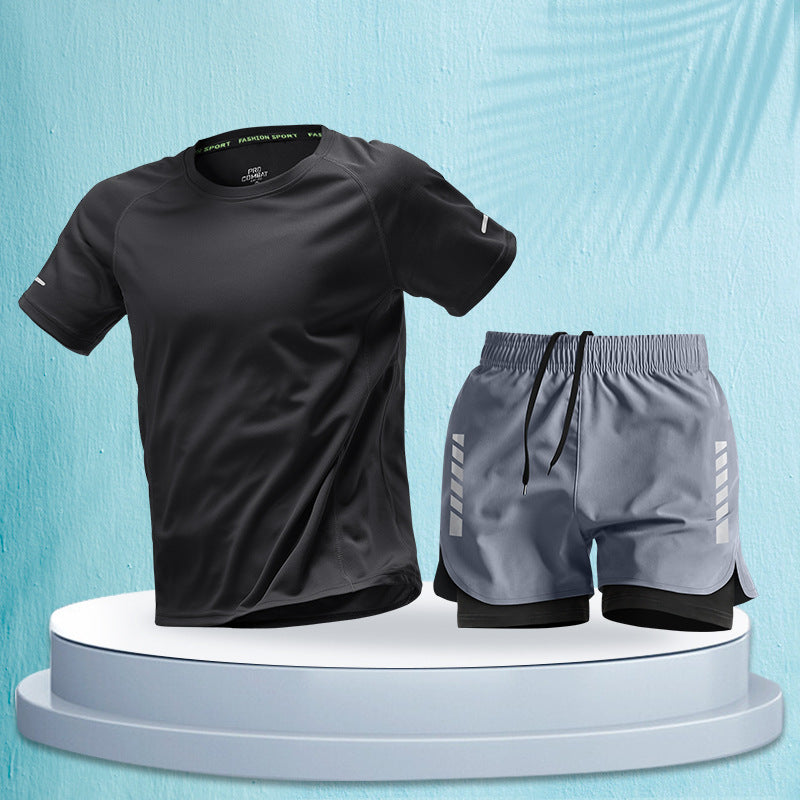 Men's Marathon Training Set – Quick-Dry Sports T-Shirt & Shorts