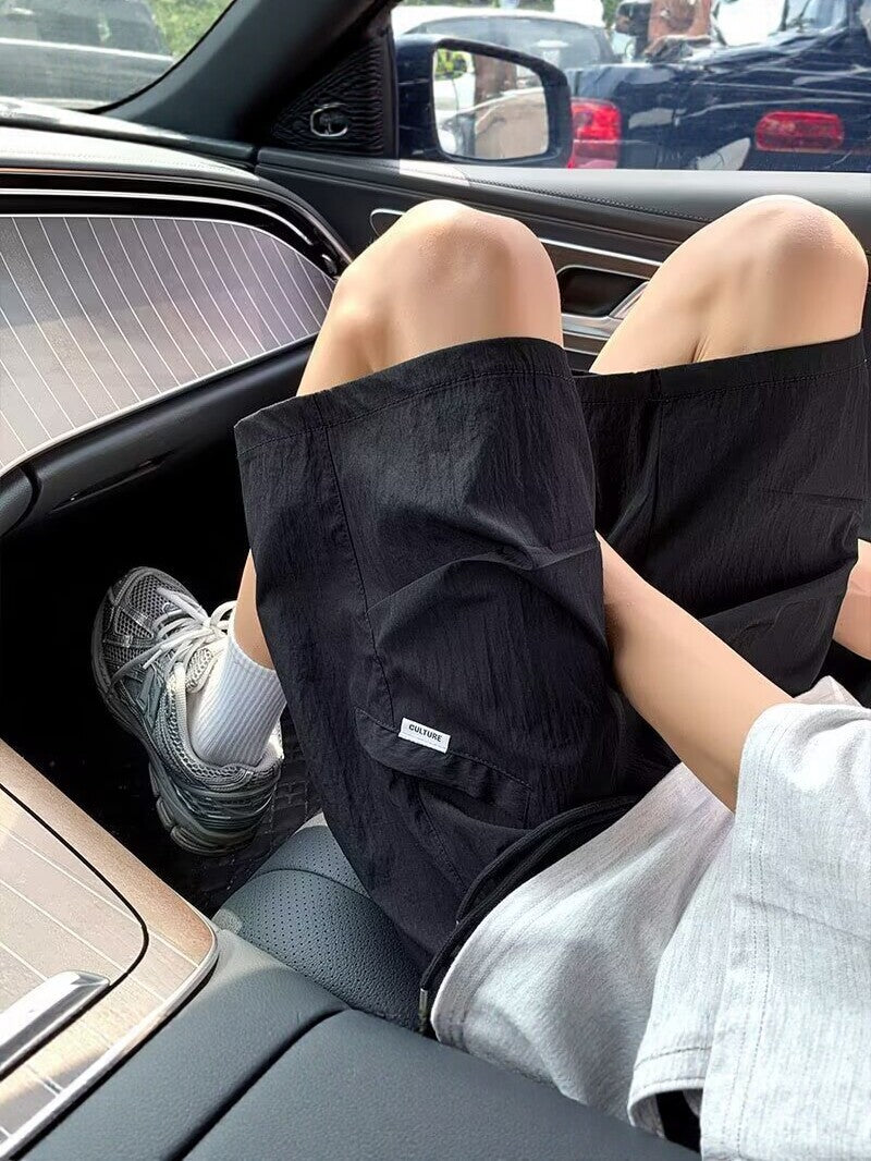 Men's Ice Silk Work Shorts – Quick-Dry Drapey Fit Casual Wear