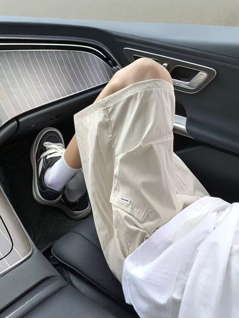 Men's Ice Silk Work Shorts – Quick-Dry Drapey Fit Casual Wear