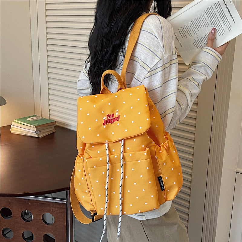 INS Style Polka Dot School Backpack for Junior and High School