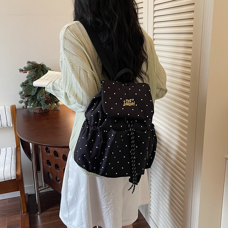 INS Style Polka Dot School Backpack for Junior and High School