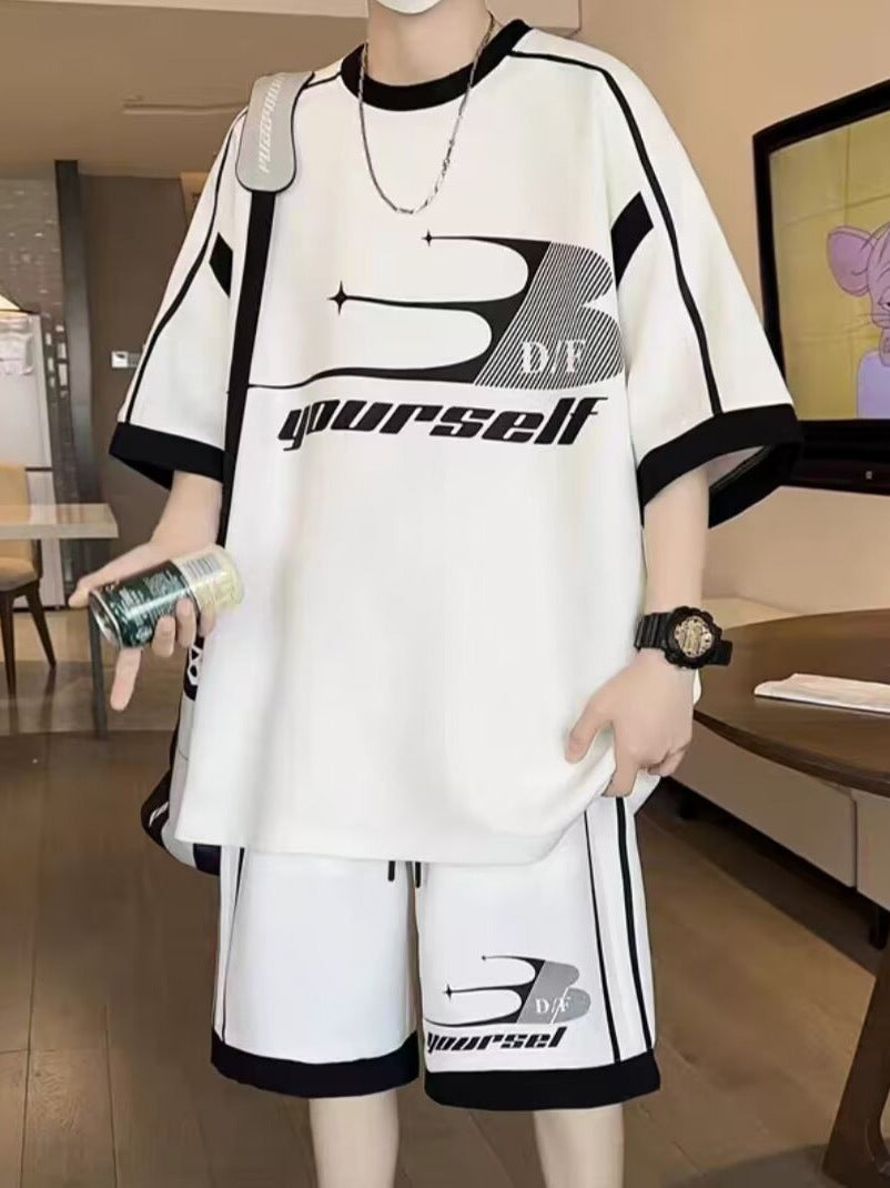 Men's Casual Sports Set – Breathable Short Sleeve & Shorts