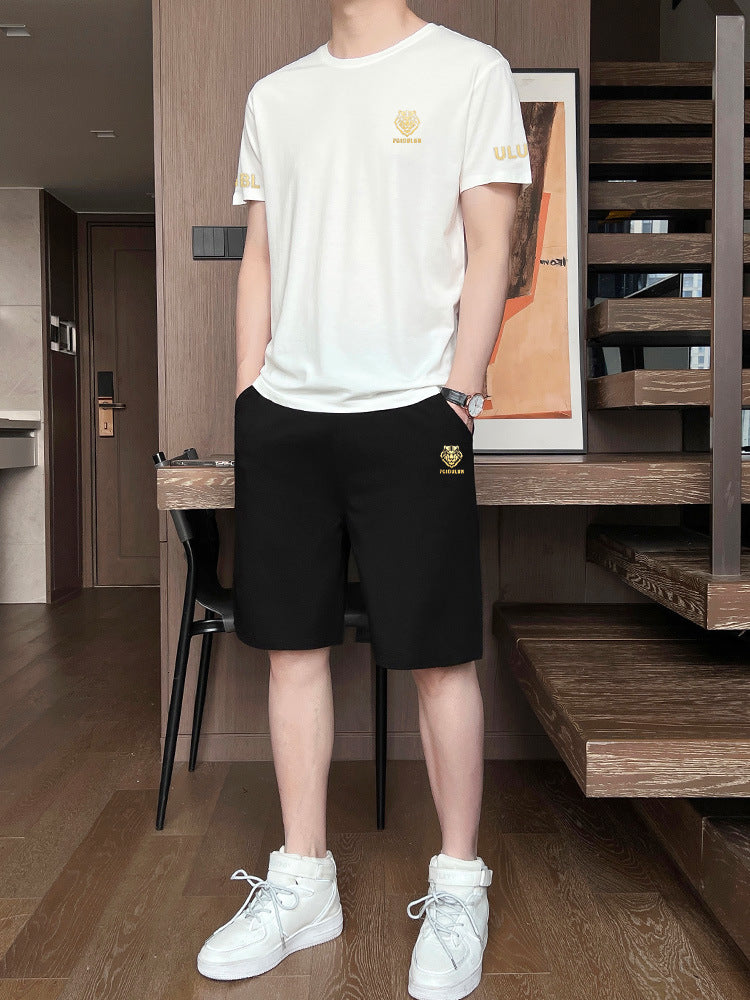 Men's Ice Silk Sports Set – Breathable Short Sleeve & Shorts