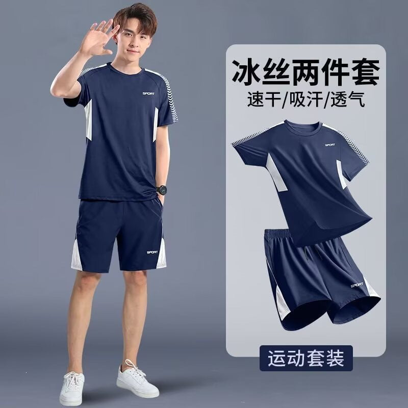 Men's Quick-Dry Training Set – Breathable T-Shirt & Shorts