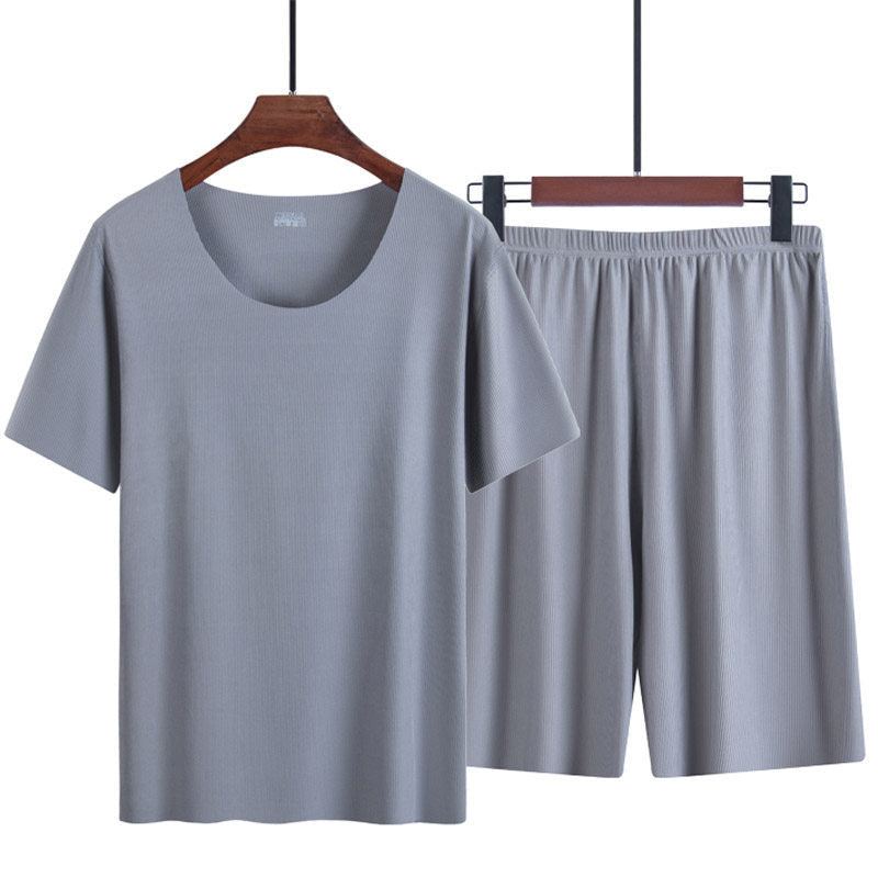 Men's Ice Silk Modal Pajama Set – Breathable Homewear Shorts