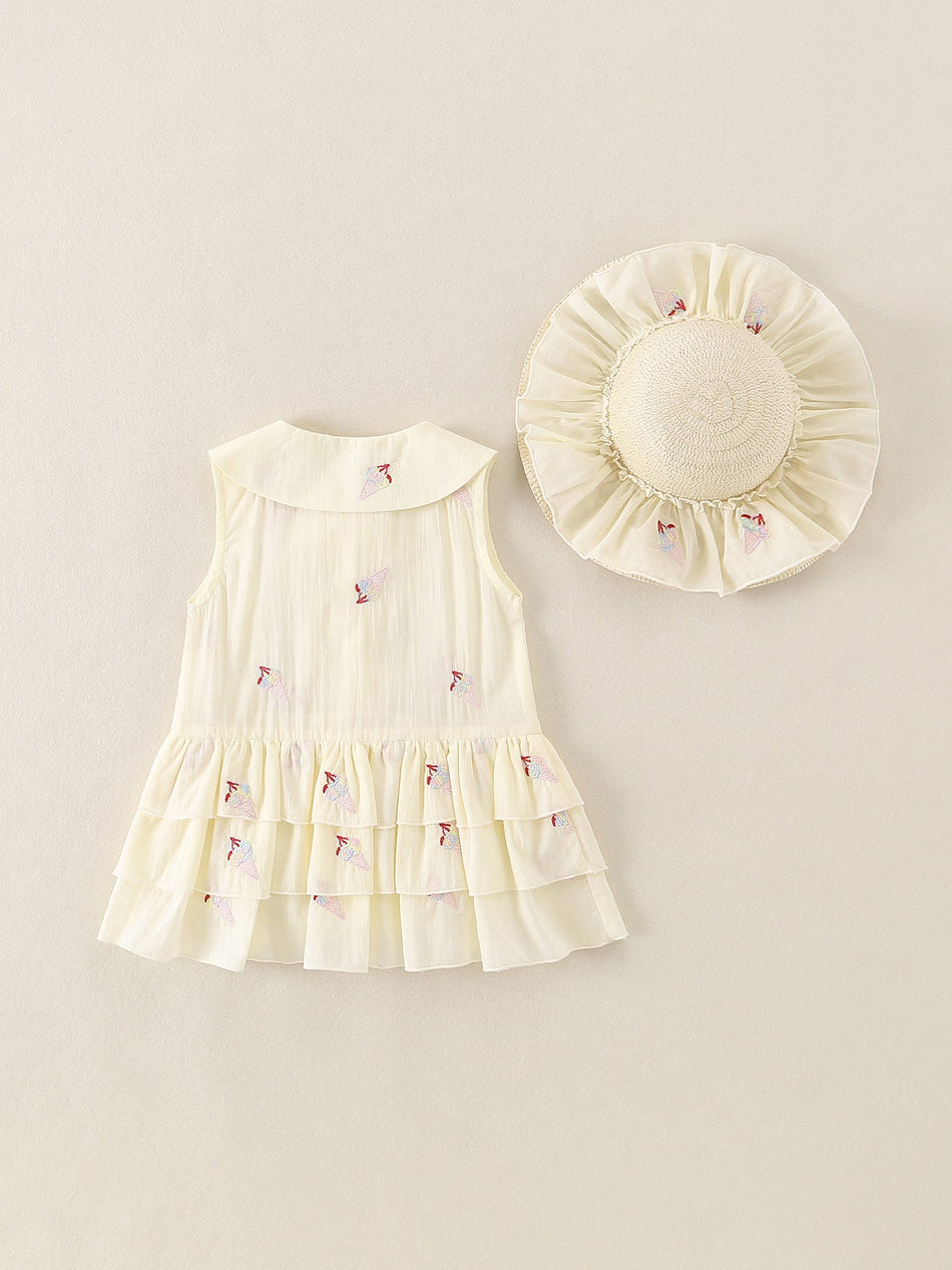 Baby Girl Princess Embroidered Romper Dress Summer Outfit