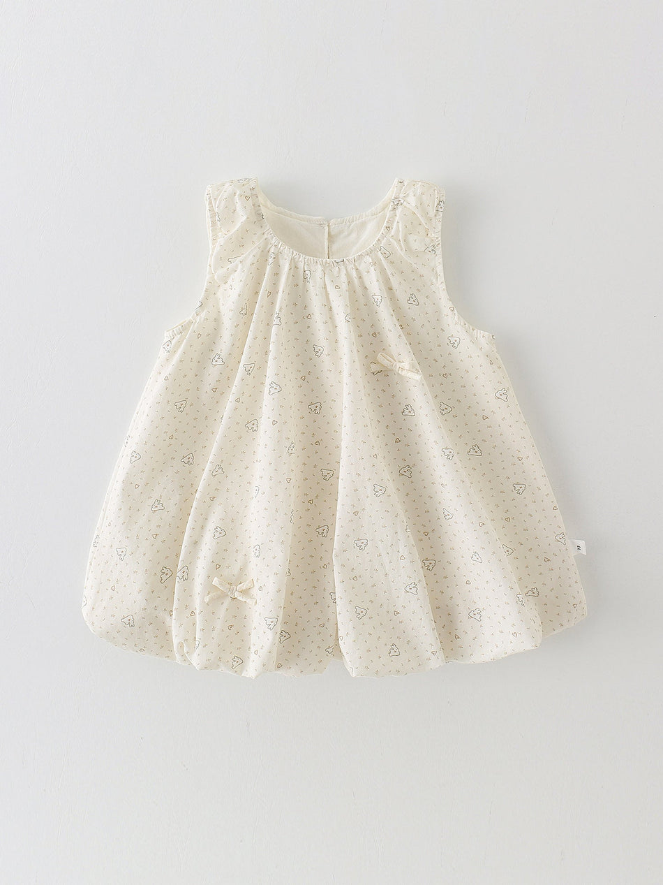 Girls’ Summer Sleeveless Floral Thin Dress