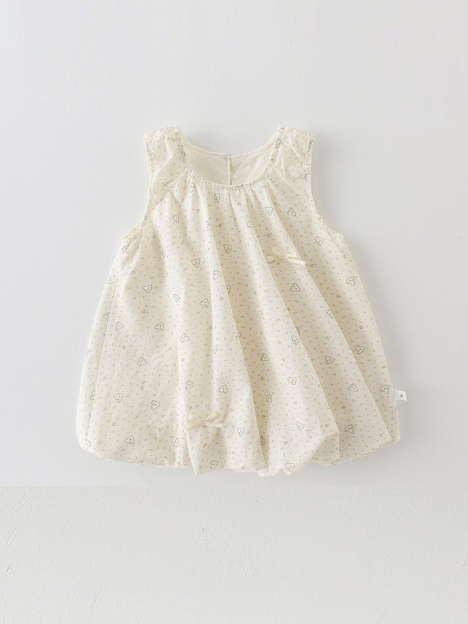 Girls’ Summer Sleeveless Floral Thin Dress
