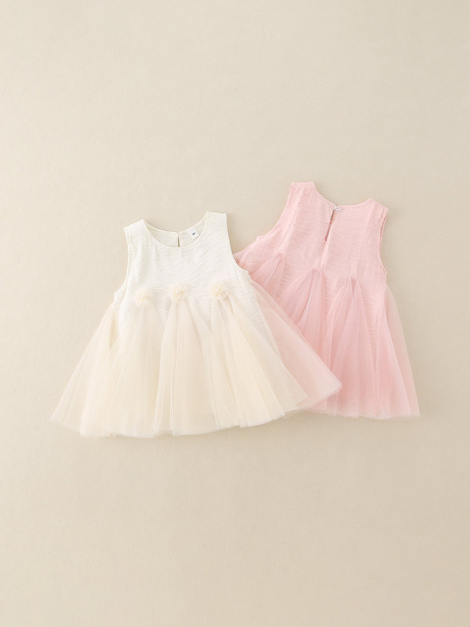 Girls’ Sleeveless Patchwork Princess Summer Dress