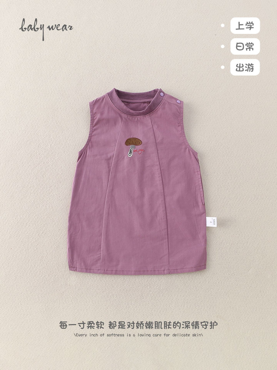 Cute Retro Korean Style Sleeveless Vest Dress for Girls