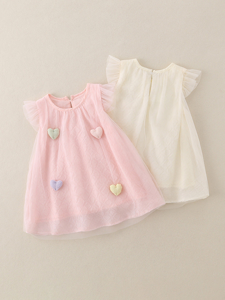 Heart-Shaped Princess Summer Dress for Girls