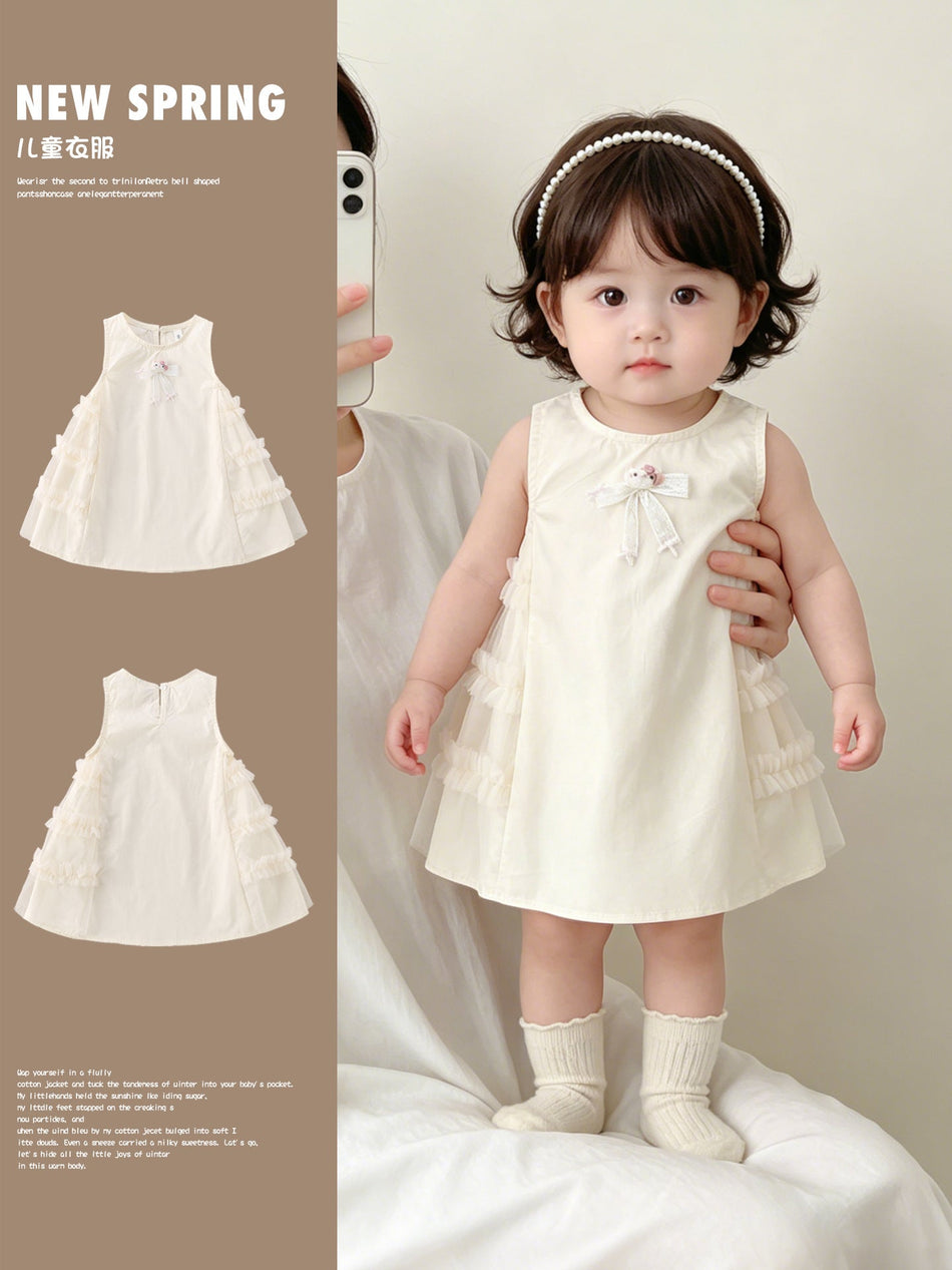 Girls’ Sleeveless Mesh Princess Summer Dress