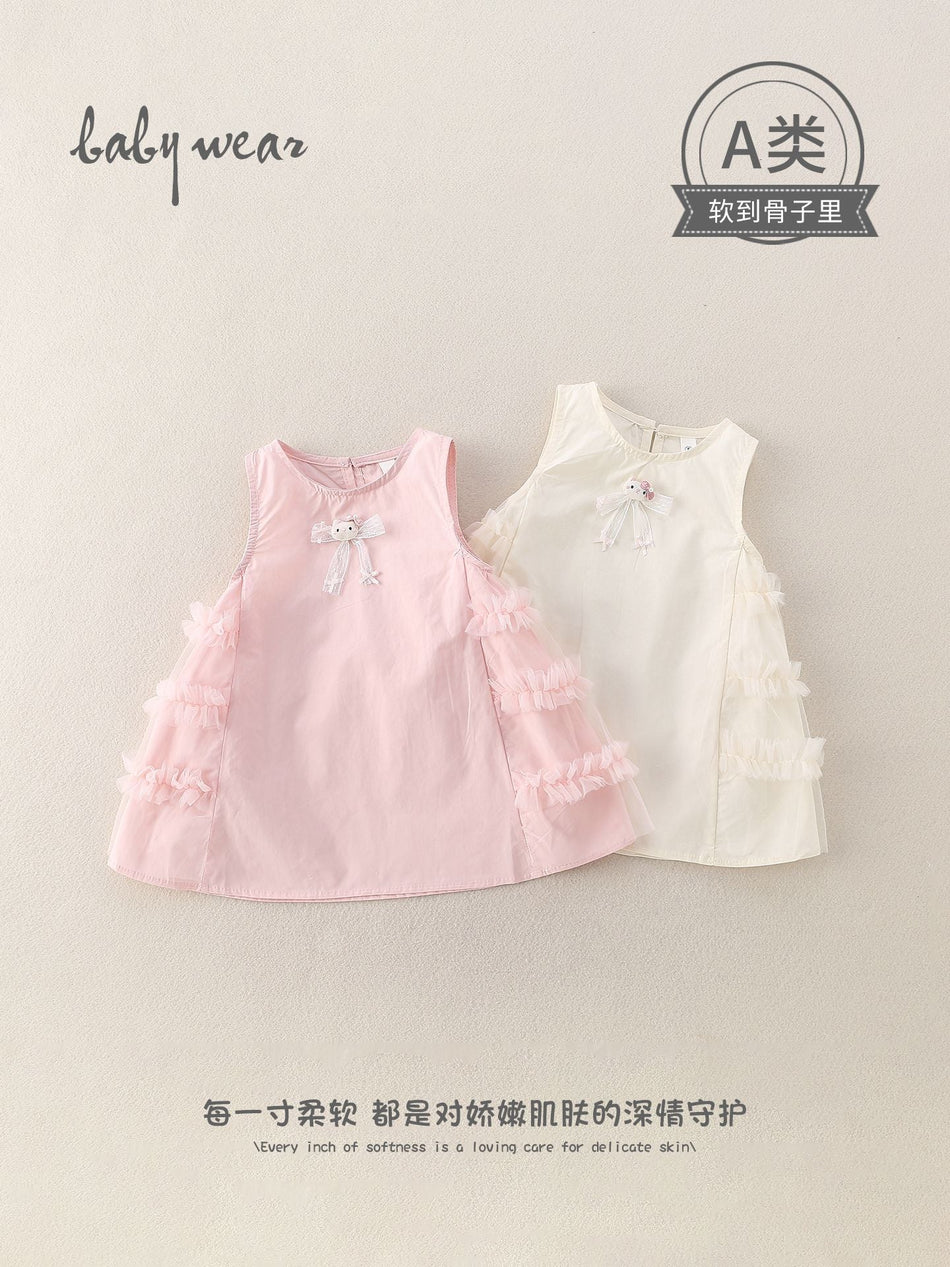 Girls’ Sleeveless Mesh Princess Summer Dress