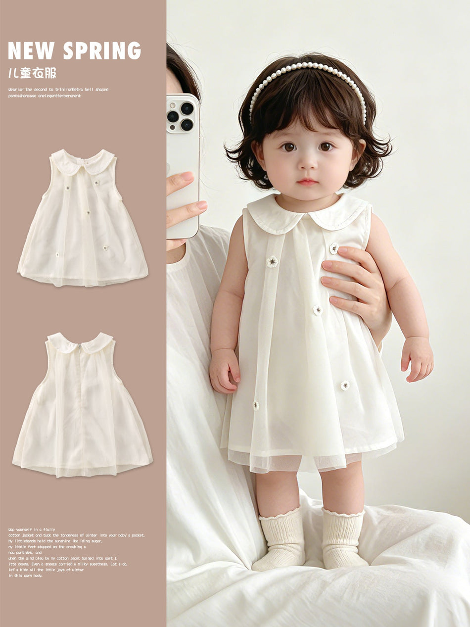 Girls’ Mesh Sleeveless Princess Summer Dress