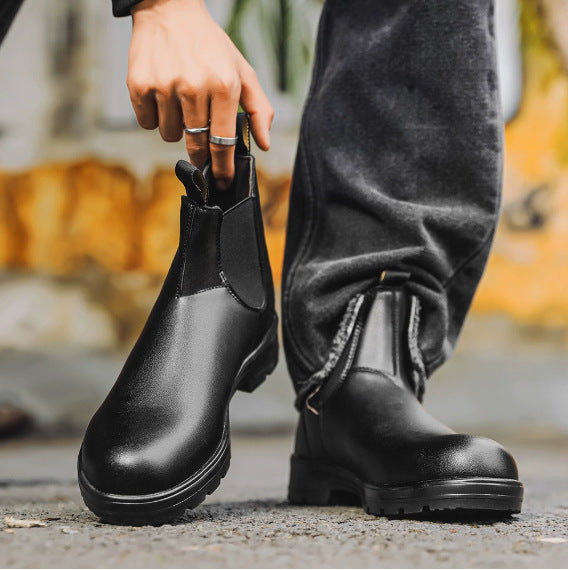 Men's British Retro Chelsea Boots Thick Sole Casual Short Boots
