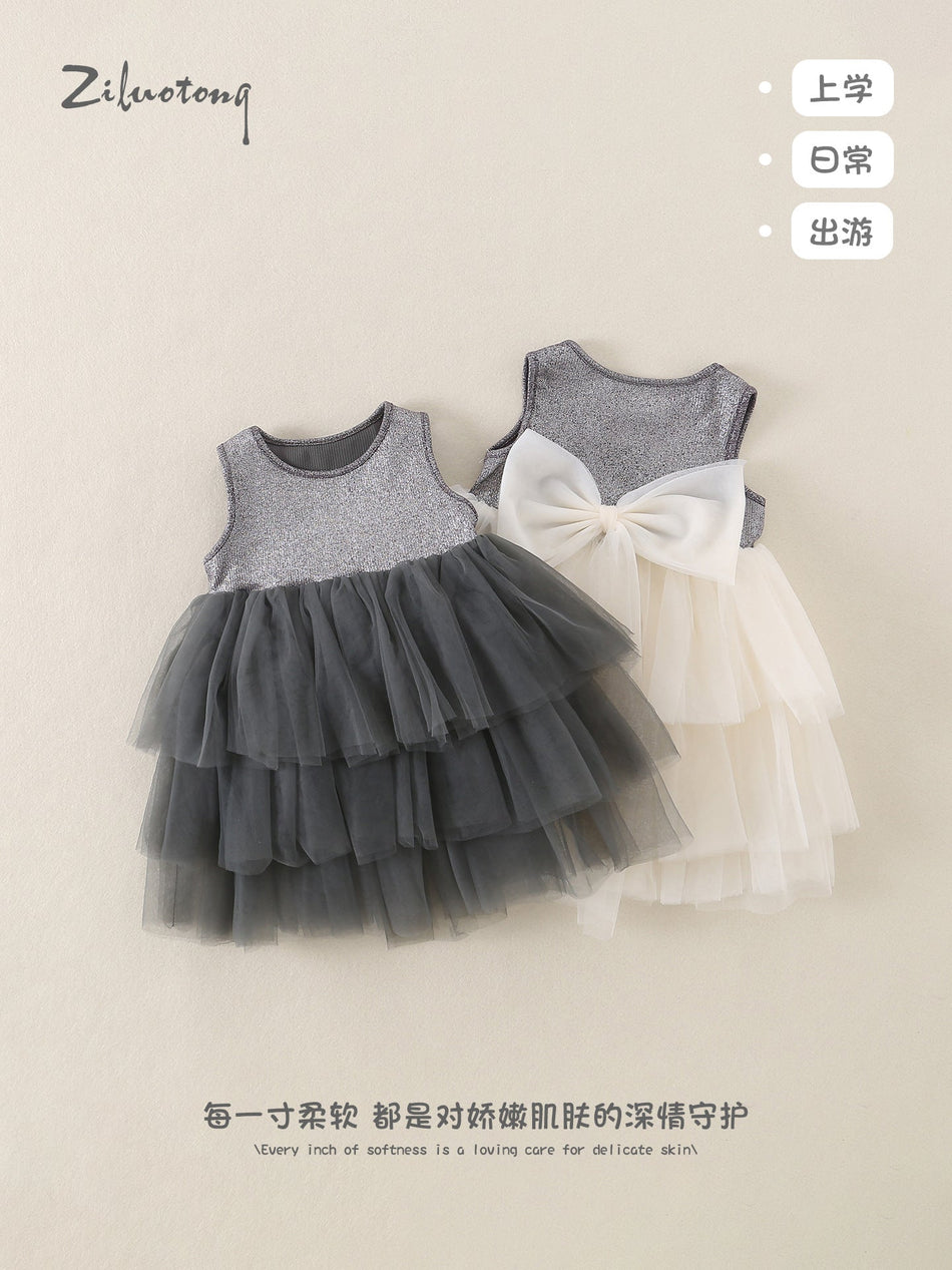 Korean Style Sleeveless Princess Tutu Dress for Baby Girls