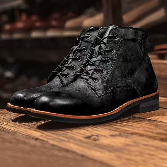 Men's American Style Wide Toe Motorcycle Work Boots
