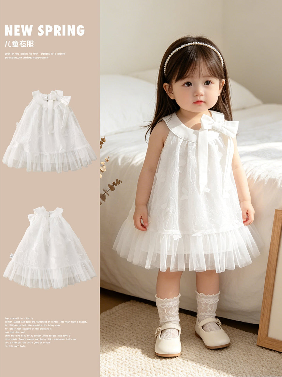 Girls’ 3D Butterfly Sleeveless Princess Summer Dress