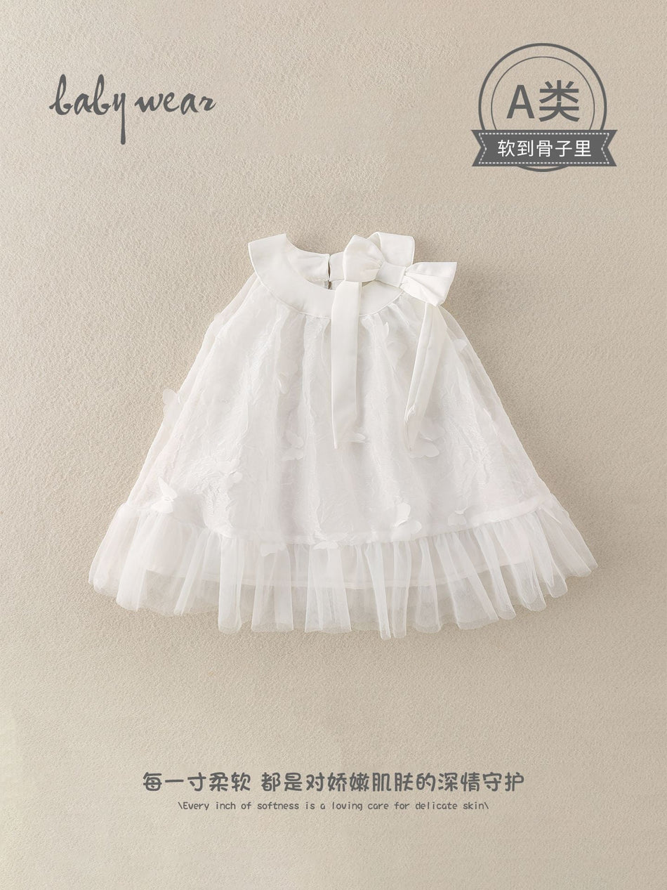 Girls’ 3D Butterfly Sleeveless Princess Summer Dress