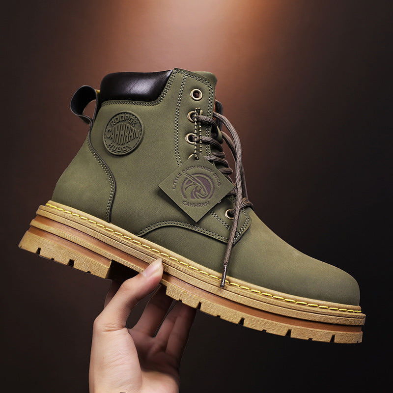 Men's Retro Lace-Up Martin Boots High Top Big Toe Casual Shoes