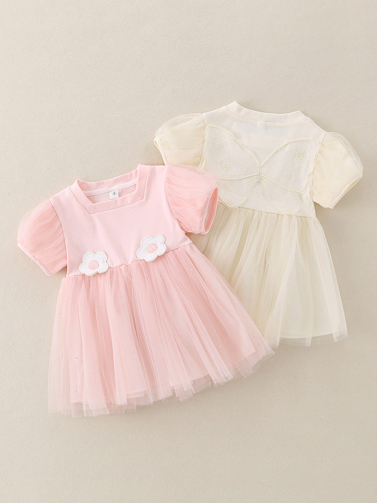 Girls’ Korean Style Mesh Princess Summer Dress