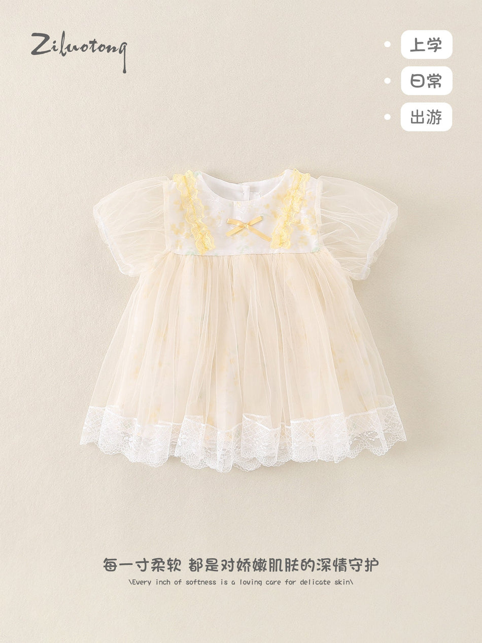 Wholesale Fairy Style Mesh Princess Dress for One-Year-Old Girls