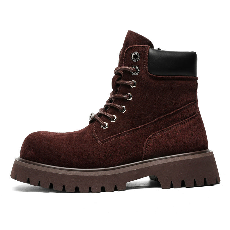 Men's High Top Martin Boots Thick Sole Height Increasing