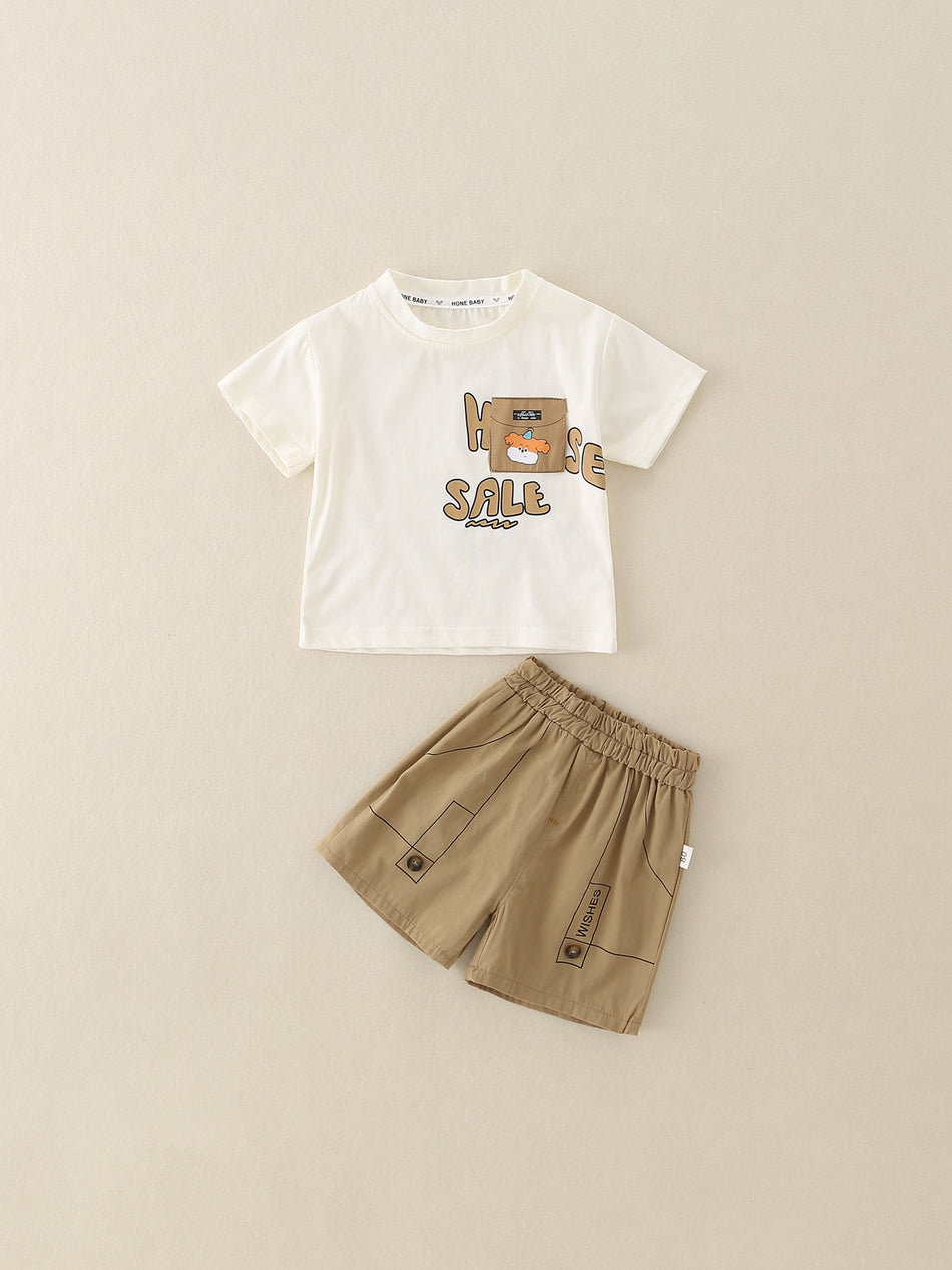 Boys’ Cartoon Short-Sleeve Two-Piece Summer Set