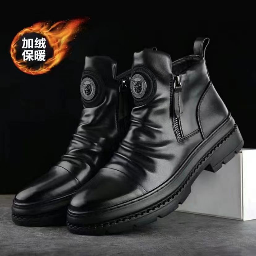Men's High Top Zipper Martin Boots European Style Casual Shoes