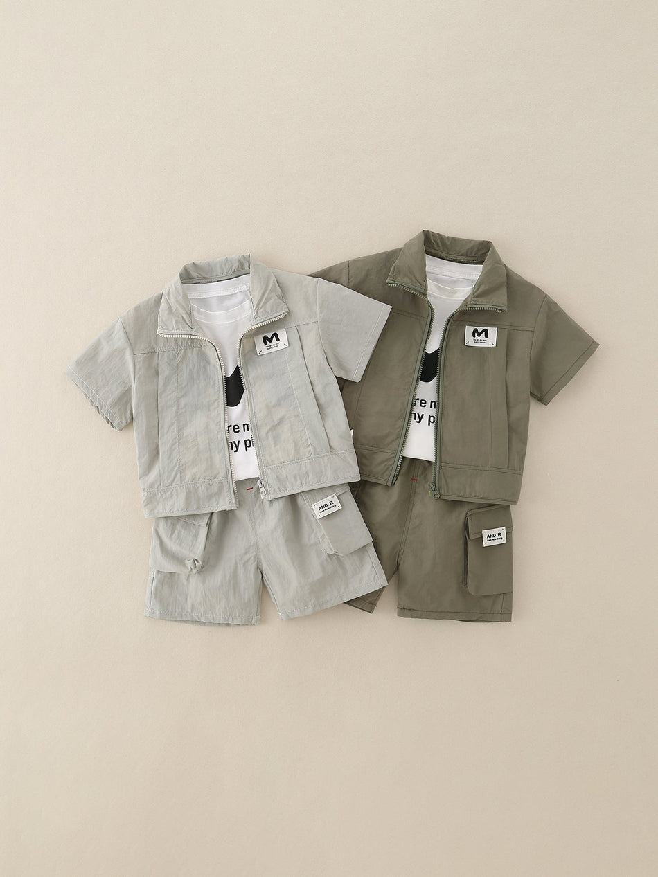 Boys’ Stylish Summer Three-Piece Outfit Set