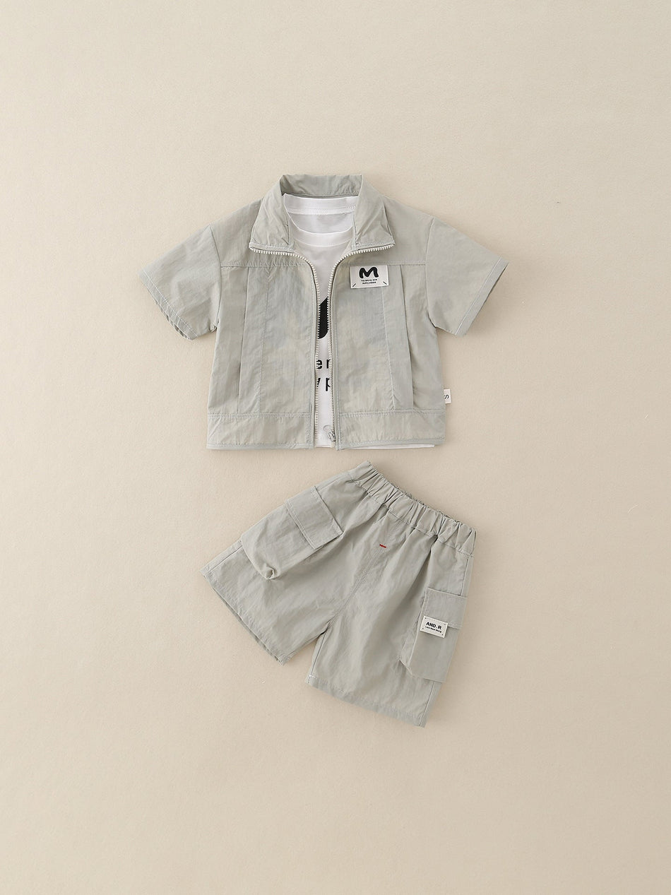 Boys’ Stylish Summer Three-Piece Outfit Set