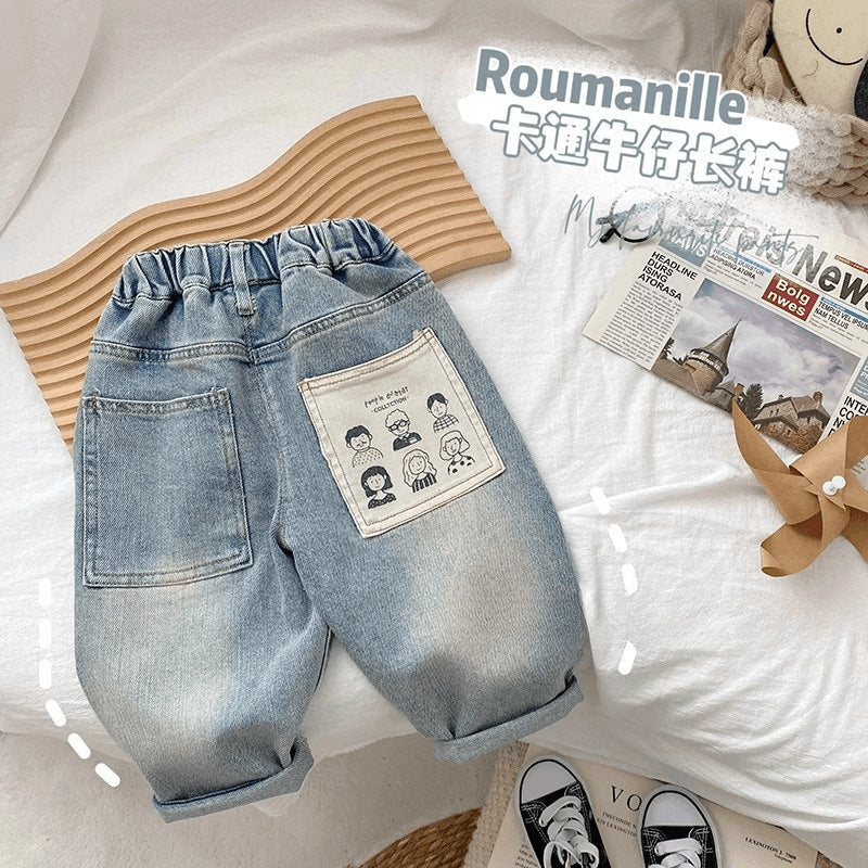 Kids Street Style Denim Pants Soft Cotton Casual Jeans