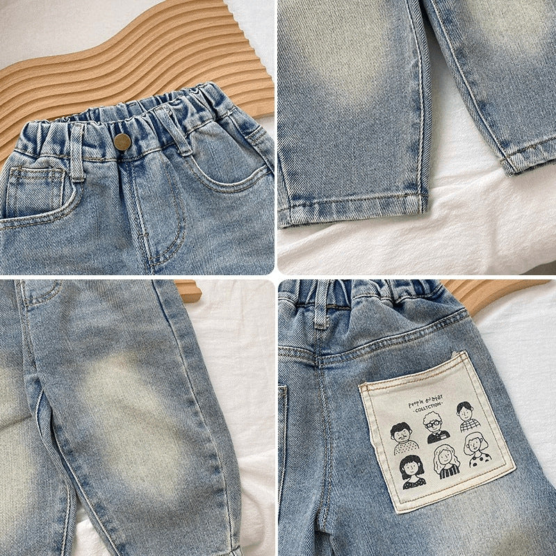 Kids Street Style Denim Pants Soft Cotton Casual Jeans