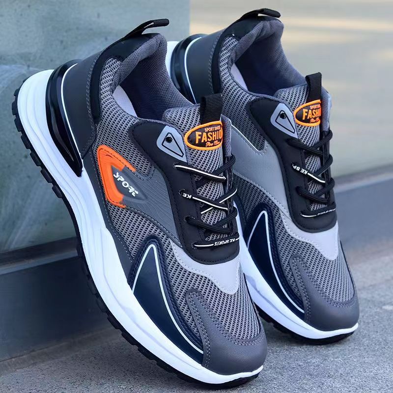 Men's High-Top Breathable Mesh Running Shoes with Soft Sole