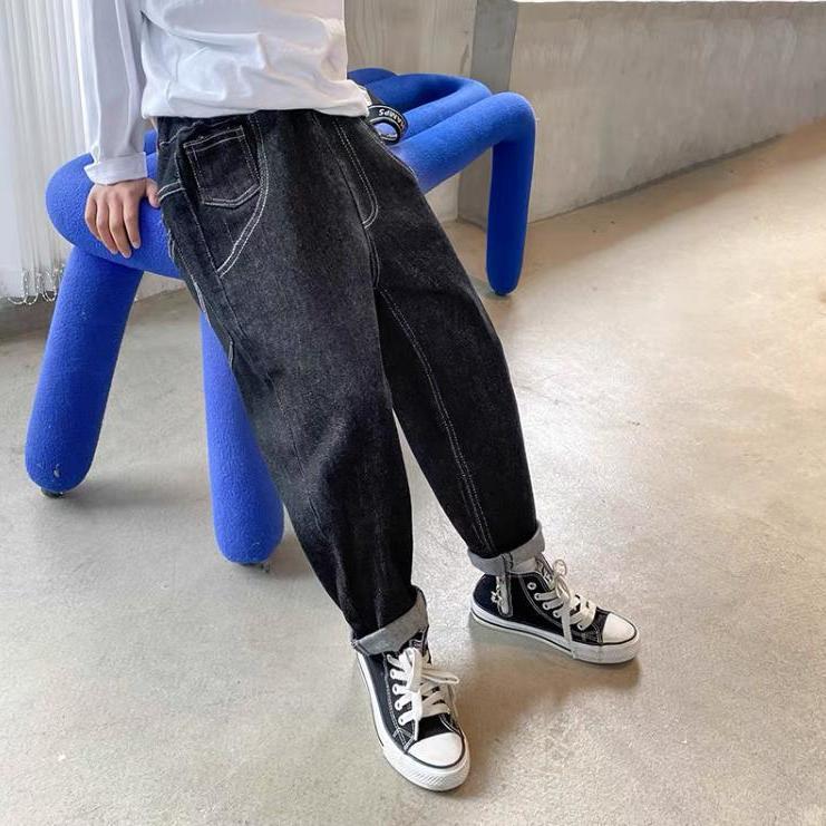 Kids Relaxed Fit Denim Pants Cotton Casual Jeans for Older Kids