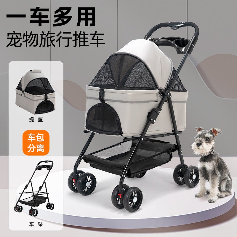 Lightweight Foldable Pet Stroller for Dogs Cats and Small Pets