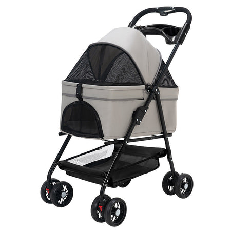Lightweight Foldable Pet Stroller for Dogs Cats and Small Pets in gray