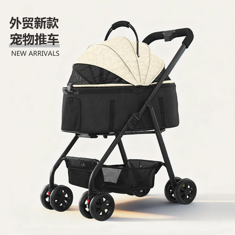One Touch Folding Pet Stroller for Cats and Dogs Outdoor Travel