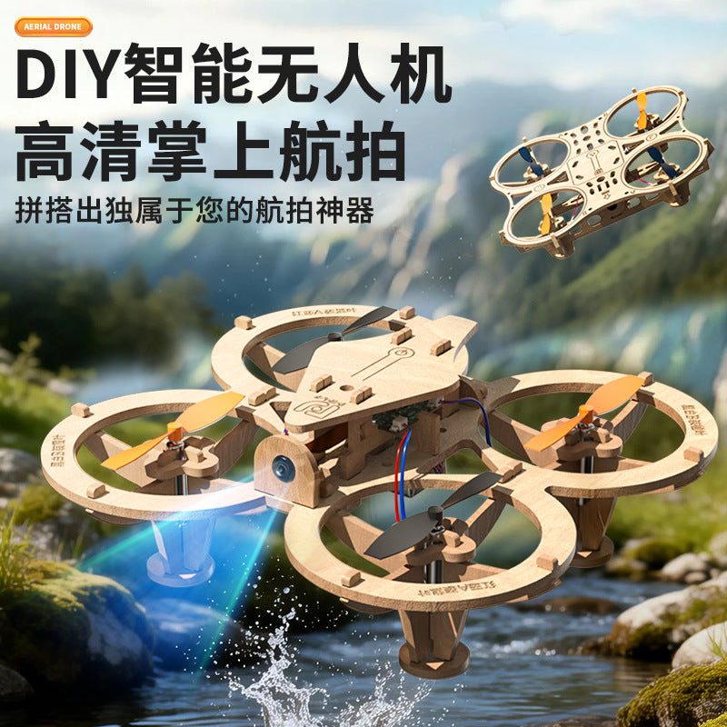 DIY Wooden Drone Kit with Camera & Optical Flow Positioning