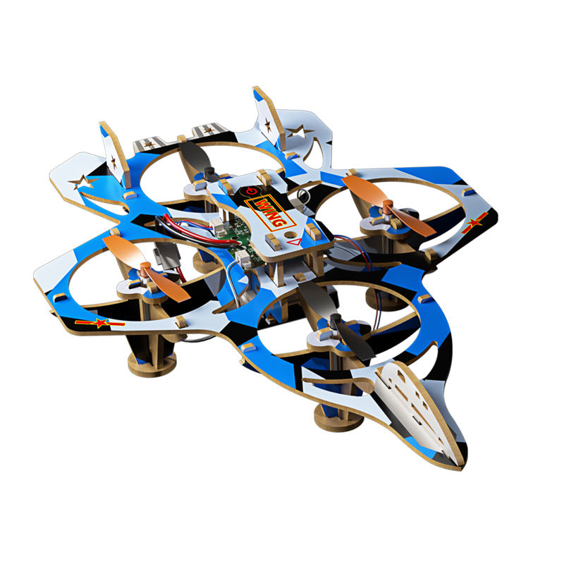 DIY Wooden Quadcopter Fighter Model Remote Control Toy