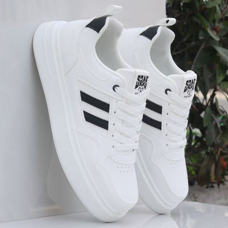 Men's Lightweight Casual Sneakers with Soft Sole Comfort in Zf003 White-Pp