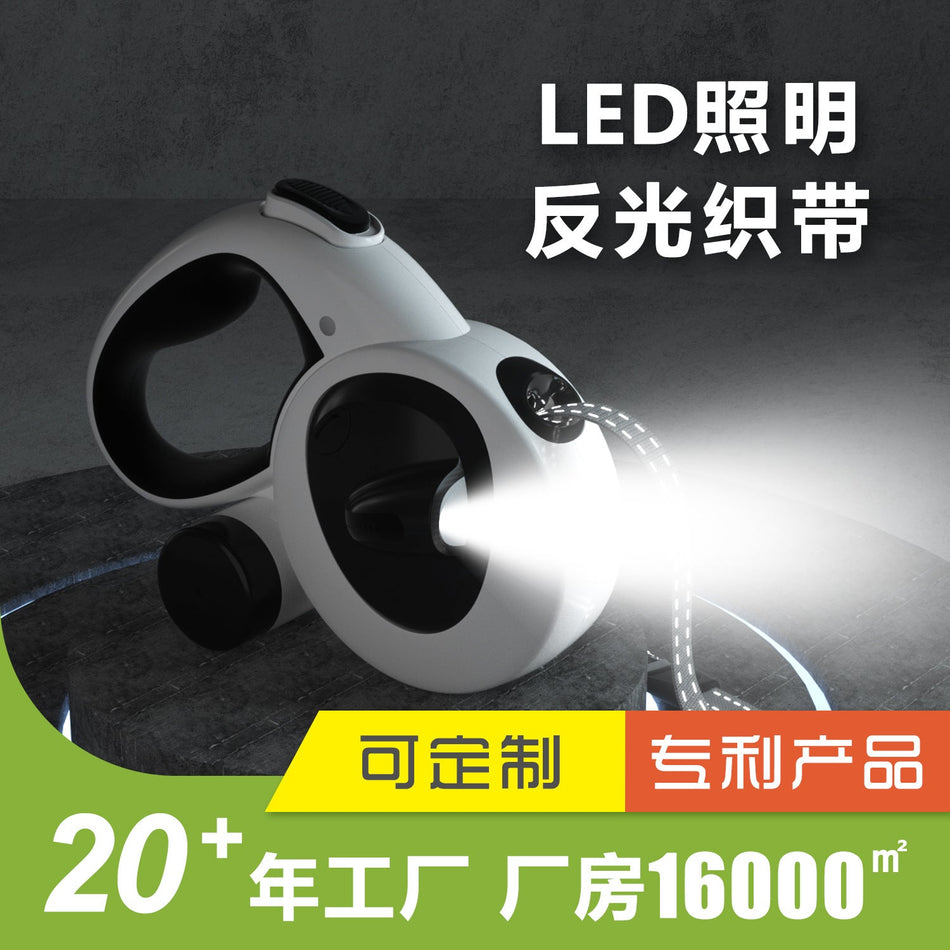 LED Reflective Automatic Retractable Dog Leash for Safe Walking