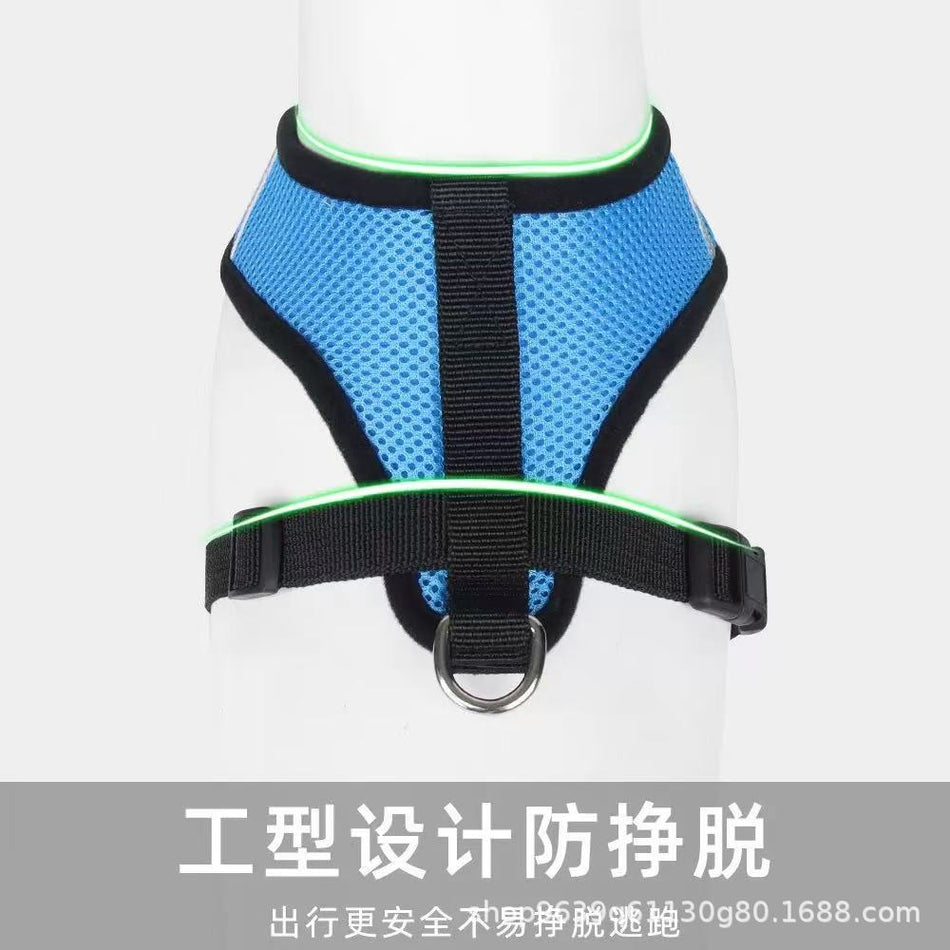 Reflective Vest Style Pet Harness and Leash for Small Dogs