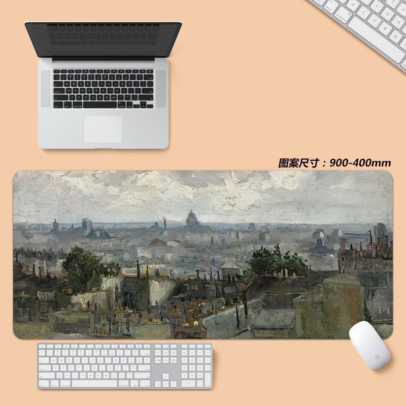 Gogh Art Desk Mat with Thickened Surface & Lock Edge